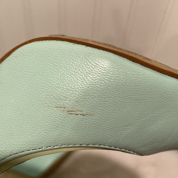 Ted Baker London Mitila Mint Green Leather Heels Size 37.5 - Picture 9 of 10